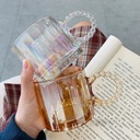 كوباية 300 ملي زجاج شفاف مضلع بيد شكل لولي لشرب وتقديم الشاي والعصائر للضيوف