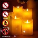 مجموعه شموع ليد بدون لهب لديكورالمنزل و المكاتب و غيرها تعمل بالبطاريه 3 قطع
