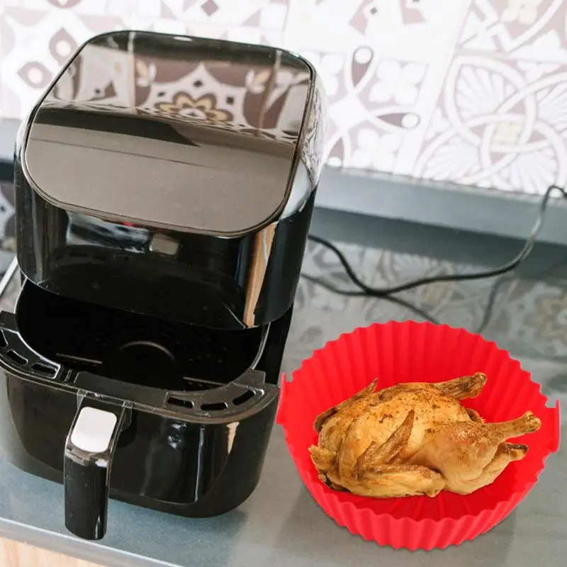 قالب ايرفراير سيليكون مستديرة الشكل مقاومة للحرارة باتنين يد لسهولة الحمل