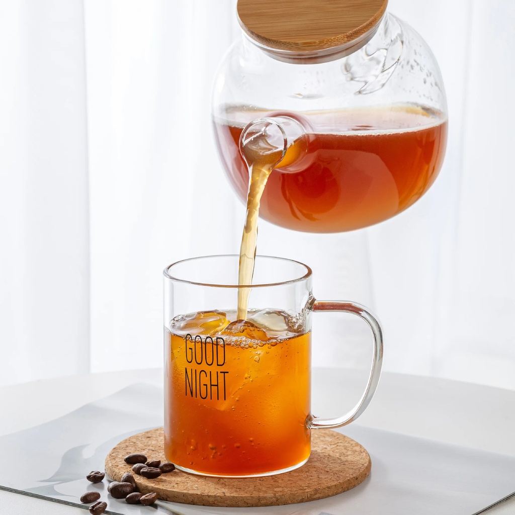 كوباية جود مورنينج 420 مللي زجاج شفاف لشرب الشاي والنسكافيه والعصائر