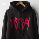 Lost boy هودي اوفر سايز قطن بكابيشو باللون الاسود  للرجال والنساء