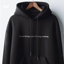 Good Things are F*cking Comingهودي اوفر سايز قطن بكابيشو باللون الاسود للرجال والنساء