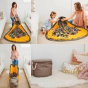 سلة لعب الأطفال ببساط اللعب الكبير وغطاء