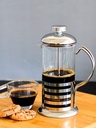 ماكينة صنع القهوة الفرنسية بالضغط و زجاجي بحامل وغطاء ستانلس ستيل 350 ملي للقهوة والشاي