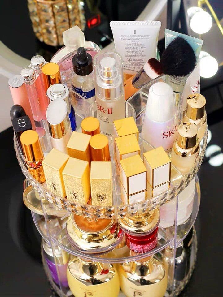 منظم ميك أب دوار 3 دور من الأكلريك الشفاف