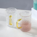 كوباية زجاج مزخرفة بيد الوان  لشرب وتقديم الشاي والعصائر بشكل شيك 260 ملي