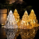 شمعة مضيئة تعمل بالبطارية في قالب اكليريك شفاف ثري دي مثلثات