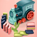 لعبة قطار الدومينو التعليمية وتنمية المهارات بحجارة للاطفال 80 قطعة من المكعبات مع مؤثرات صوت وضوء لجذب الاطفال