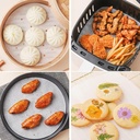 ورق زبدة للأير فراير مستديرة 80 قطعة امن غذائيا مقاوم للالتصاق ، مناسبة للتحميص والخبز والتحمير والطهي