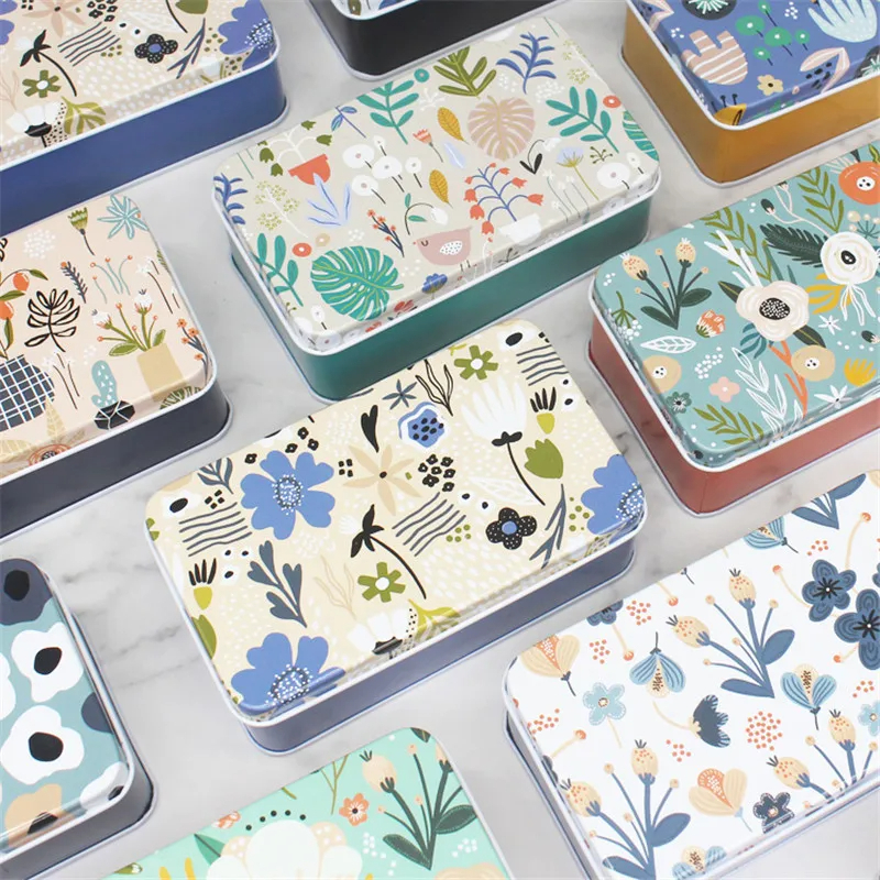 علبة معدن صغيرة مطبوعة بغطاء محكم الغلق لحفظ وتحزين المكسرات والحلوي مناسبة للخروج