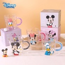 مج بطوط 500 ملي  زجاج بايركس شفاف مطبوع بيد جليتر لشرب النسكافية والكاكاو مناسب للهدايا