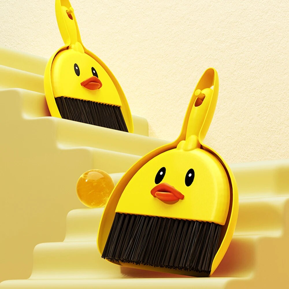 طقم جاروف بالفرشه شكل بطوط لازالة الاتربة من الاماكن الضيقة بسهولة