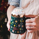 مج بورسلين مزخرف بأشكال كارتون  لطيفه مع وغطاء محكم و يد  الأطفال وللبالغين