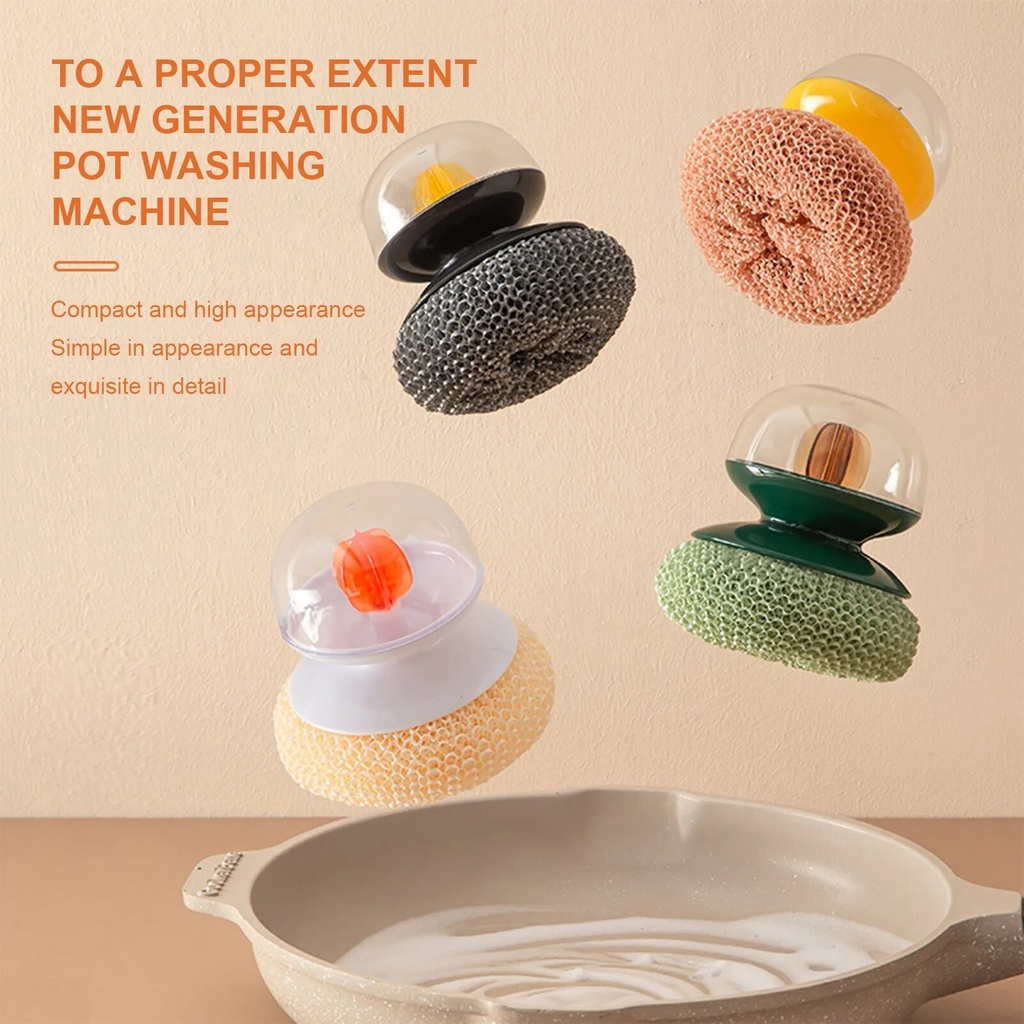 فرشة بخزان للصابون وليفة مواعين قابله للتفكك لتسهيل عملية غسيل الأطباق