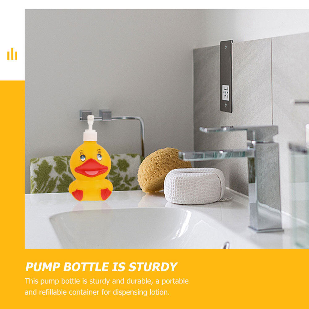 ديسبنسر البطة للشاور جيل والشامبو واللوشن للاطفال قابل لاعادة الملئ