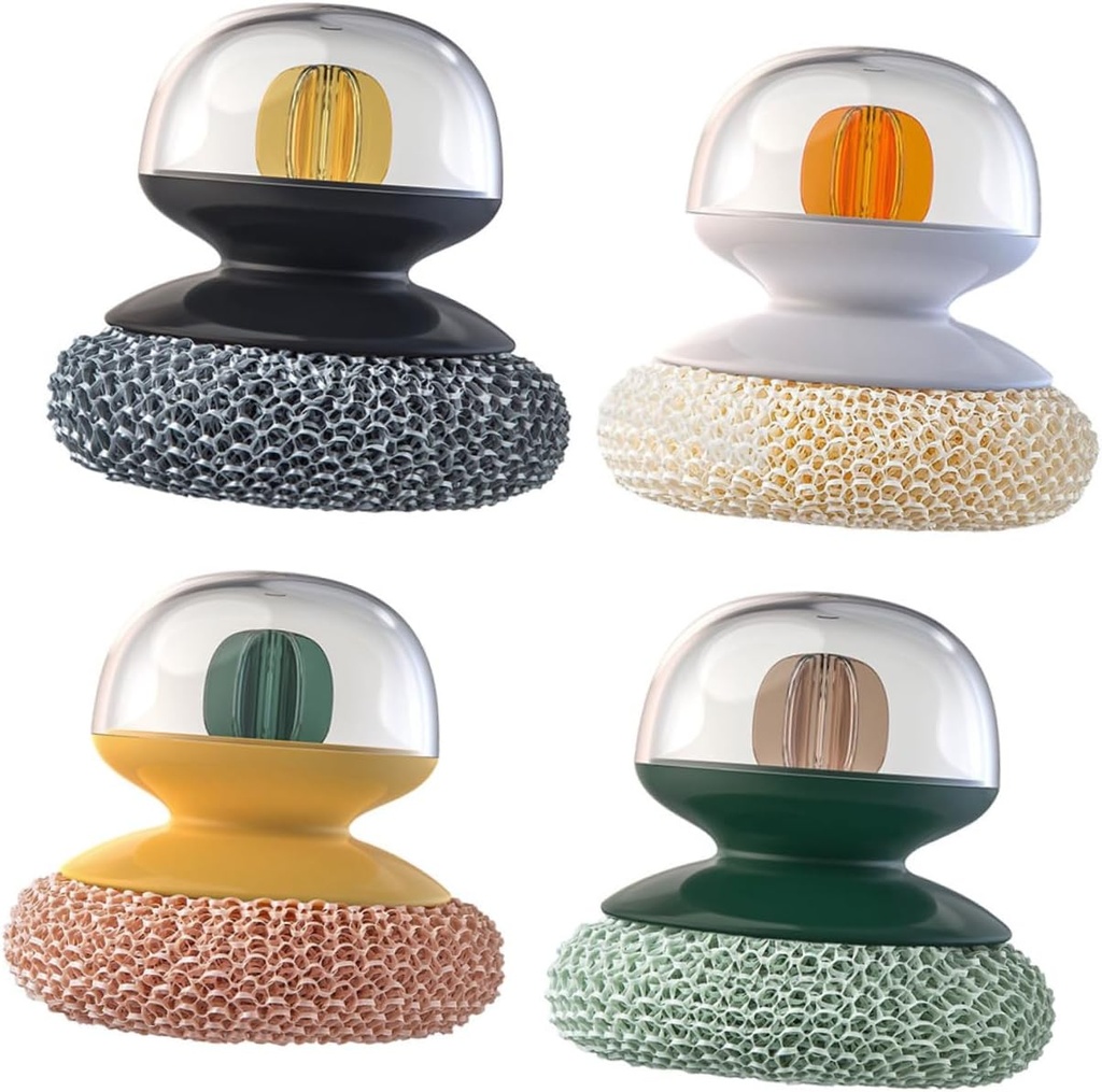 فرشة بخزان للصابون وليفة مواعين قابله للتفكك لتسهيل عملية غسيل الأطباق