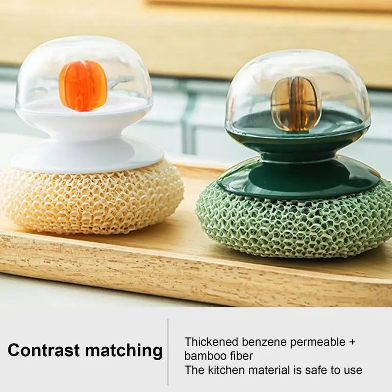 فرشة بخزان للصابون وليفة مواعين قابله للتفكك لتسهيل عملية غسيل الأطباق