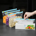 اكياس لتخزين وتجميد الطعام 20 قطعة بلاستيك شفاف محكم الغلق بسحاب قوي للفواكه والحبوب والخضروات واللحوم