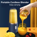 خلاط و مج فواكه وخضروات محمول يو اس بي 520 ملي لعمل العصائر والمشروبات الصحية