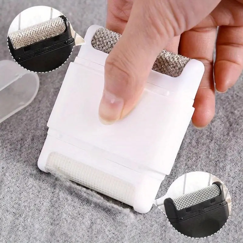 لمامة وبر بشفرتين يدوية صغيرة الحجم لازالة الوبر بسهولة للملابس والمفروشات والسجاد