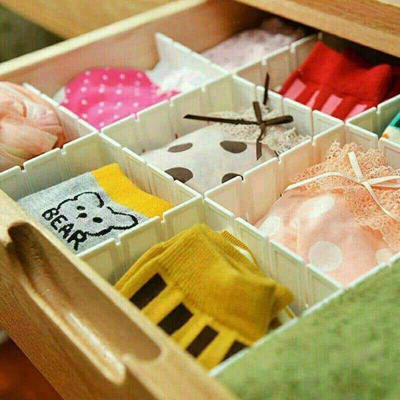 منظم ادراج شرائح متعدد الاستخدام لتشكيل وتقسيم الدرج 4 شرائح