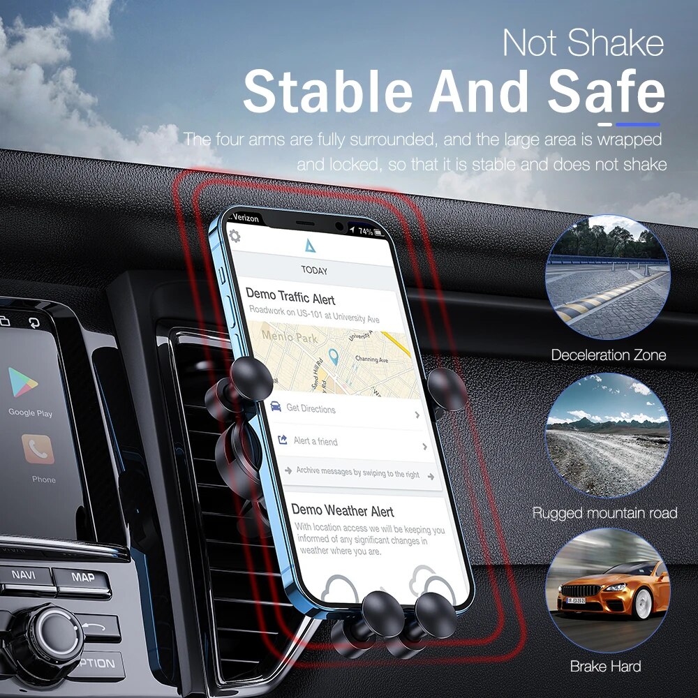 حامل موبايل سيارة دوار360 درجة يثبت في فتحات التكيف ثابت وقوي