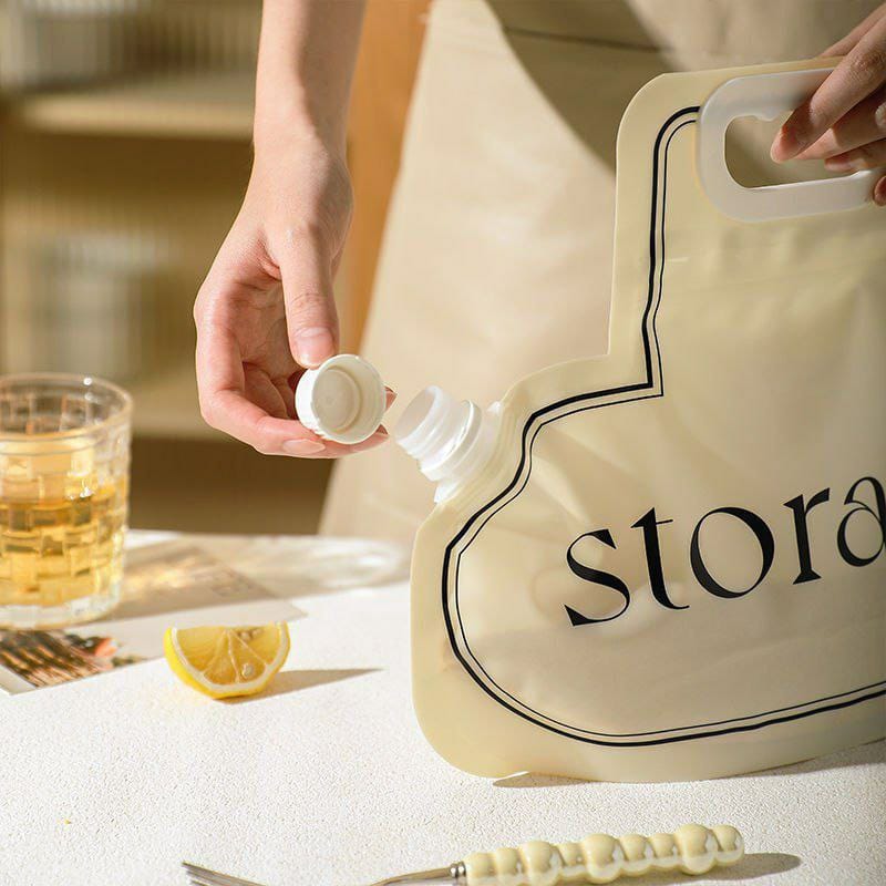 كيس وتربروف بيد كبير الحجم بغطاء محكم الغلق لتخزين الأرز والحبوب والبقوليات