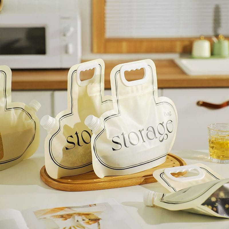 كيس وتربروف بيد كبير الحجم بغطاء محكم الغلق لتخزين الأرز والحبوب والبقوليات