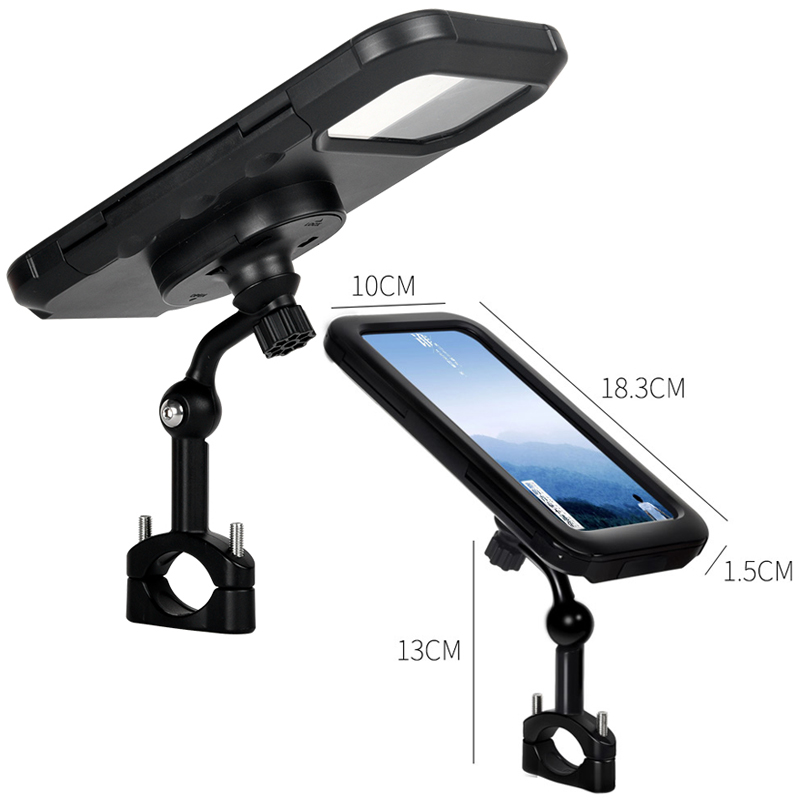 حامل موبايل ووتر بروف دوار للموتسيكلات والعجل ثابت وقوي باطار شفاف للشاشة واضحة