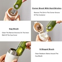 فرشاة تنظيف 3 في 1 للزجاجات و الزوايا و غطاء الاكواب