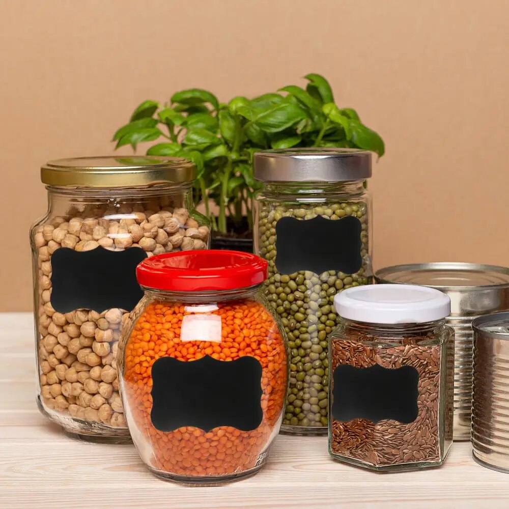 استيكر كتابة ٢٤ قطعه وتربروف مع قلم متعدد الاستخدامات للتوابل و علب التخزين و غيرهم