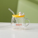 مج بايركس بيد و  شاليموه من الزجاج و غطاء سيليكون  علي شكل بطه  450 ملي