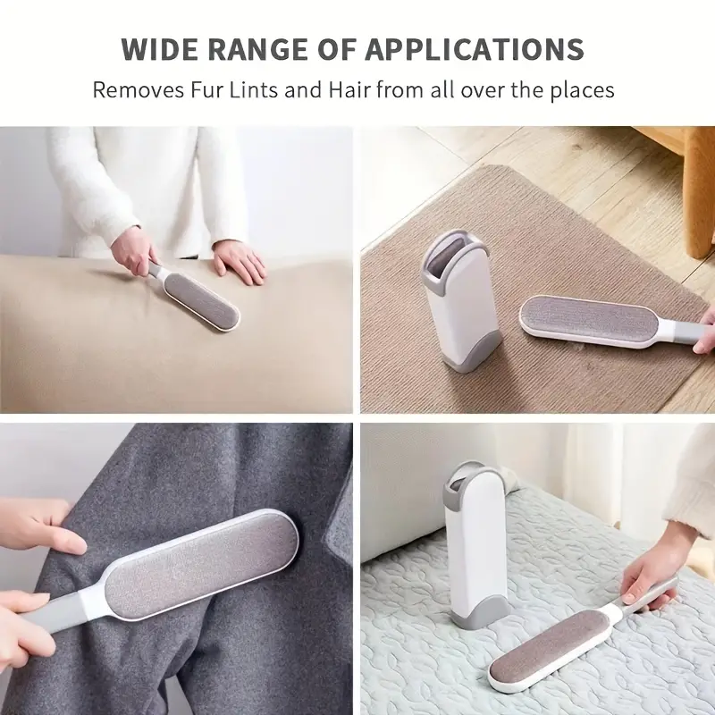 لمامة وبر يدوية ذاتية التنظيف بمقبض لسهوله استخدامها لإزالة الوبر و شعر الحيوانات من الملابس والسجاد والمفروشات