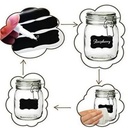 استيكر كتابة ٢٤ قطعه وتربروف مع قلم متعدد الاستخدامات للتوابل و علب التخزين و غيرهم