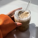 كوباية دورين زجاج شفاف مضلع لشرب وتقديم الشاي والنسكافيه والعصائر للضيوف بشكل شيك