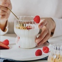 كوباية دورين زجاج شفاف مضلع لشرب وتقديم الشاي والنسكافيه والعصائر للضيوف بشكل شيك