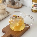 مج بومبيه زجاج شفاف للمشروبات الساخنة والباردة بيد لشرب وتقديم العصائر والنسكافيه والايس كوفي