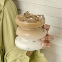 كوباية بومبيه زجاج شفاف للمشروبات الساخنة والباردة  لشرب وتقديم العصائر والنسكافيه والايس كوفي