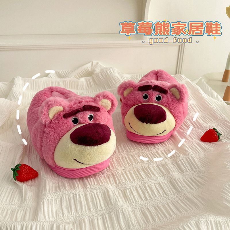 لكلوك الدب لوتسو للأطفال فرو مبطن لتدفئة الرجل والتغلب علي برد الشتاء بنعل جلد مريح