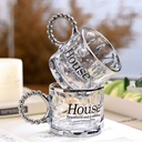 House مج زجاجي بايركس شفاف عالي الجودة بيد بابلز للعصائر والشاي والنسكافيه مطبوع بكلمة