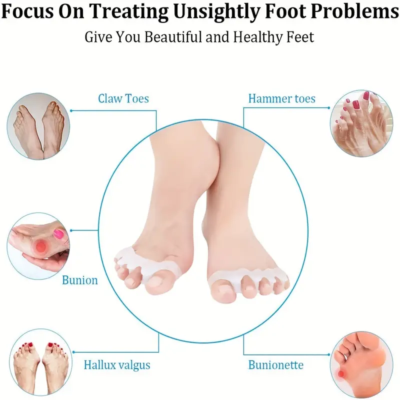اداة تقوية أصابع وعظام القدم من السيليكون ولراحة القدم الاحذية للنساء