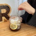 كوبايه زجاج  شفاف متدرج ثلاث ادوار لشرب  و تقديم العصائر و الايس كوفي و النسكافيه 650 ملي