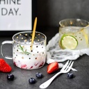 مج  زجاج بايركس حراري  400 ملي شفاف مطبوع بنجوم  بيد لشرب النسكافية واللاتية والكابتشينو