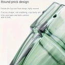 مجموعة اكواب زجاجية علي شكل صبار بيد 4 قطع لشرب و تقديم العصائر و المشروبات الساخنة 250 ملي 