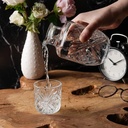 ابريق و كوب زجاج  كريستال  منقرش لشرب المياه و العصائر و للديكور 500 ملي