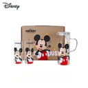 ابريق زجاجي شفاف ميكي ماوس  بمصفاه ستانليس ستيل و بيد وغطاء محكم الغلق 1200 ملي