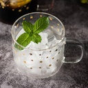 مج  زجاج بايركس حراري  400 ملي شفاف مطبوع بنجوم  بيد لشرب النسكافية واللاتية والكابتشينو