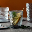 طقم كوبايات كريستال 6 قطع شكل جليد متعرج لشرب وتقديم المشروبات 230 مللي - جراي