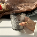 طقم كوبايات كريستال 6 قطع شكل جليد متعرج لشرب وتقديم المشروبات 230 مللي - جراي