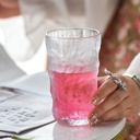 طقم كوبايات 6 قطع زجاج كريستال جليدي مزخرف شفاف لشرب العصائر والكابتشينو 350 ملي